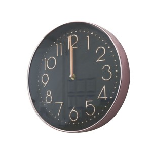 RELOGIO DE PAREDE DE PLÁSTICO 30CM COM BORDA PINK - 2573-PT