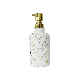 PORTA SABONETE LÍQUIDO DE VIDRO COM ESTAMPA MARMORIZADA 400 ML - BRYZ10335-DOU