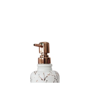 PORTA SABONETE LÍQUIDO DE VIDRO COM ESTAMPA MARMORIZADA 400 ML - BRYZ10335-GR