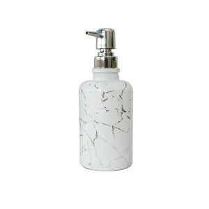 PORTA SABONETE LÍQUIDO DE VIDRO COM ESTAMPA MARMORIZADA 400 ML - BRYZ10335-PTA