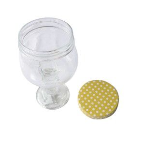 BOMBONIERE DE VIDRO COM PEDESTAL 19X11.5CM E TAMPA DE METAL - CA16056-AM