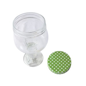 BOMBONIERE DE VIDRO COM PEDESTAL 19X11.5CM E TAMPA DE METAL - CA16056-VD