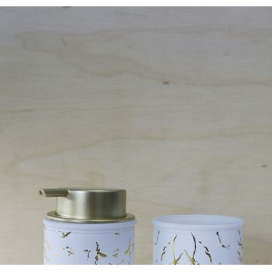 KIT PARA BANHEIRO DE VIDRO COM 02 PEÇAS ESTAMPA MARMORIZADA - BRYZ10342-DOU