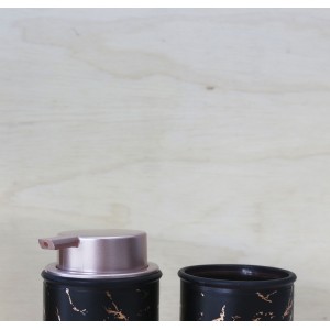 KIT PARA BANHEIRO DE VIDRO COM 02 PEÇAS ESTAMPA MARMORIZADA - BRYZ10343-GR