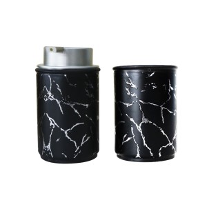 KIT PARA BANHEIRO DE VIDRO COM 02 PEÇAS ESTAMPA MARMORIZADA - BRYZ10343-PTA