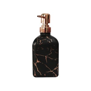 PORTA SABONETE LÍQUIDO DE VIDRO COM ESTAMPA MARMORIZADA 400 ML - BRYZ10338-GR