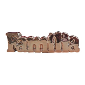 ENFEITE DE CERÂMICA COM A FRASE FAMILIA 6.2X23.5CM - HD52974-GR