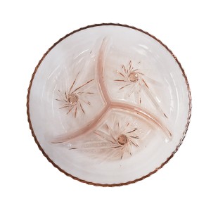 PETISQUEIRA DE VIDRO 400 ML GOLD ROSE COM 3 DIVISORIAS 22 CM - PIN1191