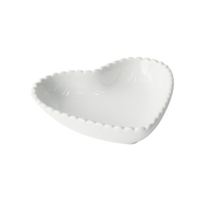 PORTA JOIAS EM FORMATO DE CORAÇÃO EM PORCELANA 13CM - HD63373