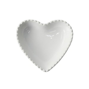 PORTA JOIAS EM FORMATO DE CORAÇÃO EM PORCELANA 13CM - HD63373