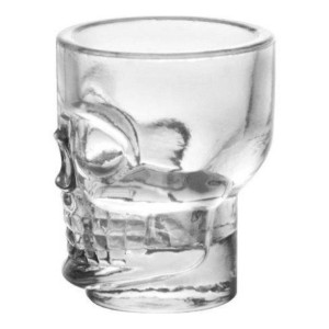 JOGO COM 06 COPOS DE VIDRO CAVEIRA TRANSPARENTE - CAPAC. 250 ML - GDR0650