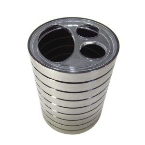 PORTA ESCOVA DE DENTE E CREME DENTAL DE PLÁSTICO CROMADO - CHI1547