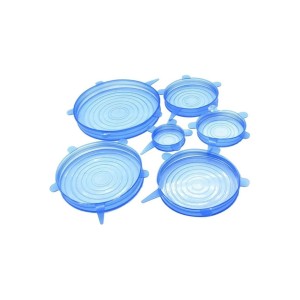 JOGO DE TAMPAS DE SILICONE PROTETOR DE ALIMENTOS COM 6 PEÇAS 6,5 CM A 19,5 CM - 5112-TR