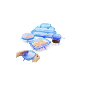 JOGO DE TAMPAS DE SILICONE PROTETOR DE ALIMENTOS COM 6 PEÇAS 6,5 CM A 19,5 CM - 5112-TR
