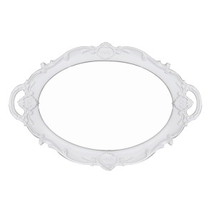 BANDEJA DE PLÁSTICO MODELO OVAL ESPELHADA COM ALÇA 25X37CM - CT2220-BR