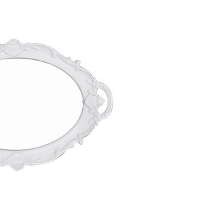 BANDEJA DE PLÁSTICO MODELO OVAL ESPELHADA COM ALÇA 25X37CM - CT2220-BR