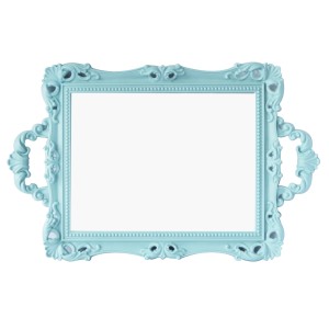 BANDEJA ESPELHADA COM ALCA DE PLÁSTICO 24.5X38CM - CZ19152-AZ