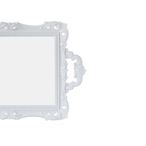 BANDEJA ESPELHADA COM ALCA DE PLÁSTICO 24.5X38CM - CZ19152-BR