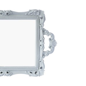 BANDEJA ESPELHADA COM ALCA DE PLÁSTICO 24.5X38CM - CZ19152-CZ