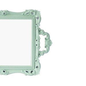 BANDEJA ESPELHADA COM ALCA DE PLÁSTICO 24.5X38CM - CZ19152-VD