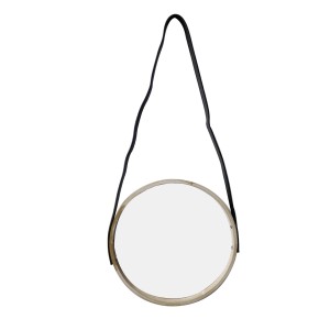 ESPELHO DE PAREDE DE MADEIRA REDONDO 30CM - TRC8054-BG