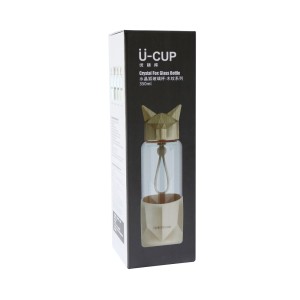 GARRAFA DE VIDRO FOX BOTTLE COM CAPA DE SILICONE E TAMPA PLÁSTICA - GDR0459-SAL