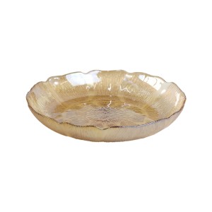 PRATO DE VIDRO REDONDO ÂMBAR 20CM - F193207-A