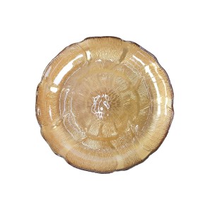 PRATO DE VIDRO REDONDO ÂMBAR 20CM - F193207-A