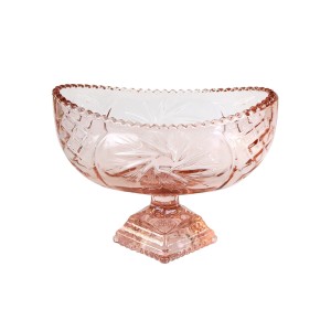 BALEIRO DE VIDRO 11X15 CM GOLD ROSE COM PÉ - PIN7110