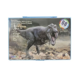 MALETA ESCOLAR ESTAMPA DINOSSAURO 68 PECAS - MT68DINO-A
