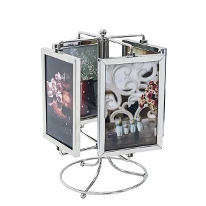 PORTA RETRATO CARROSSEL PARA 8 FOTOS 10X15 COM BASE GIRATÓRIA 28CM-SXK5396