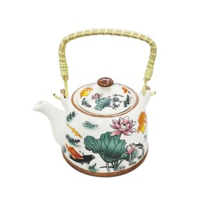 BULE CHALEIRA COM INFUSOR CERÂMICA  FLORAL COM ALÇA 600ML - BUL30B-A