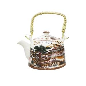 BULE CHALEIRA COM INFUSOR CERÂMICA  FLORAL COM ALÇA 600ML - BUL30B-C