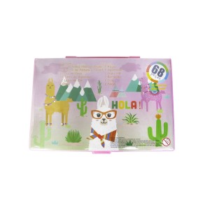 KIT DE PINTURA EM MALETA ESTAMPA LHAMA COM 68 PEÇAS - MT68GIRL-B