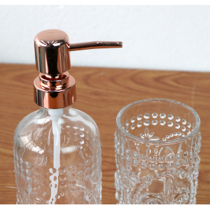 JOGO DE BANHEIRO DE VIDRO COM 3 PEÇAS 400 ML - 3408