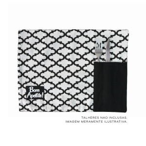JOGO AMERICANO COM PORTA TALHER DE POLIESTER 29,5CMX40CM - 3020-C