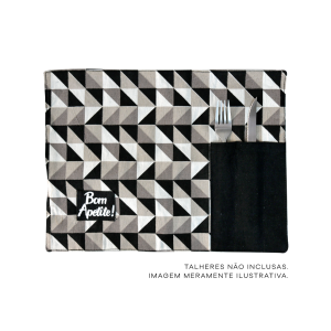 JOGO AMERICANO COM PORTA TALHER DE POLIESTER 29,5CMX40CM - 3020-D