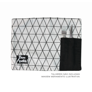 JOGO AMERICANO COM PORTA TALHER DE POLIESTER 29,5CMX40CM - 3020-F