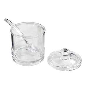 AÇUCAREIRO REDONDO COM COLHER EM ACRÍLICO 200ML -MG0209