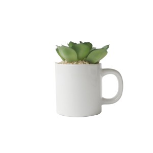 ENFEITE NA CANECA COM PLANTA ARTIFICIAL SUCULENTA  5.4X6CM - GDR0410-A