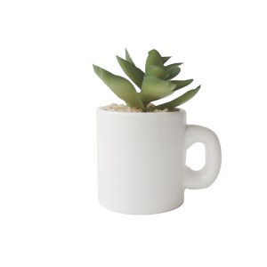ENFEITE NA CANECA COM PLANTA ARTIFICIAL SUCULENTA  5.4X6CM - GDR0410-B