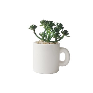 ENFEITE NA CANECA COM PLANTA ARTIFICIAL SUCULENTA  5.4X6CM - GDR0410-D