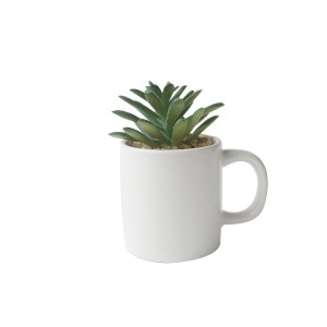 ENFEITE NA CANECA COM PLANTA ARTIFICIAL SUCULENTA  5.4X6CM - GDR0410-E