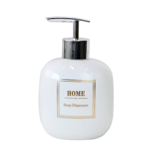 PORTA SABONETE LÍQUIDO DE PORCELANA OVAL 400ML - 3490-BR