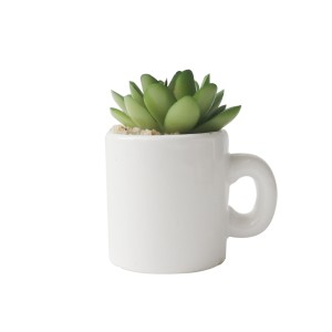ENFEITE NA CANECA COM PLANTA ARTIFICIAL SUCULENTA  5.4X6CM - GDR0410-G