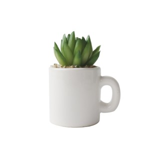 ENFEITE NA CANECA COM PLANTA ARTIFICIAL SUCULENTA  5.4X6CM - GDR0410-J