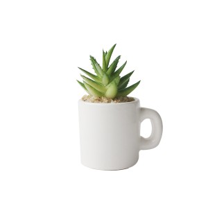 ENFEITE NA CANECA COM PLANTA ARTIFICIAL SUCULENTA  5.4X6CM - GDR0410-K
