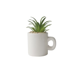 ENFEITE NA CANECA COM PLANTA ARTIFICIAL SUCULENTA  5.4X6CM - GDR0410-L