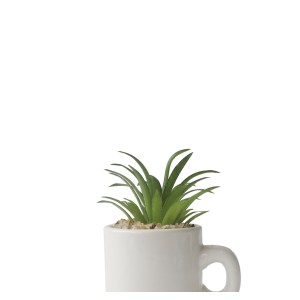ENFEITE NA CANECA COM PLANTA ARTIFICIAL SUCULENTA  5.4X6CM - GDR0410-L