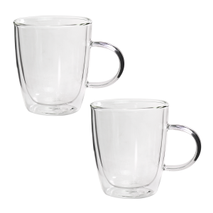 JOGO DE CANECAS DE VIDRO 315ML CONTENDO 02 PEÇAS - 3227